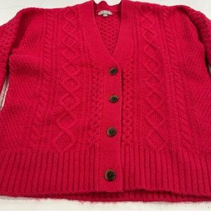 Donegal long cable-knit cardigan sweater